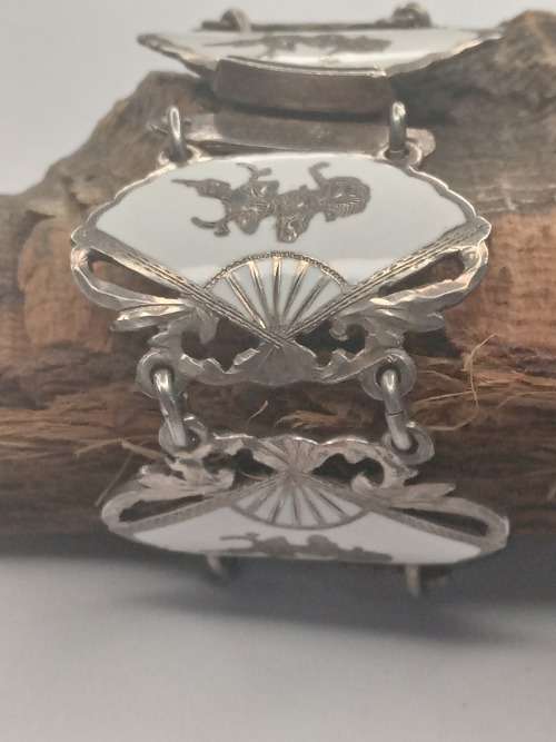 Siam bracelet sterling silver with matching earrings