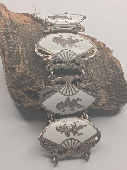 Siam bracelet sterling silver with matching earrings