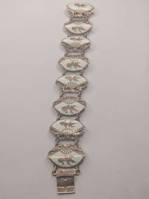 Siam bracelet sterling silver with matching earrings