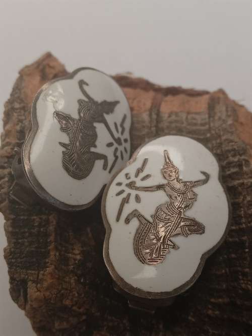 Siam bracelet sterling silver with matching earrings