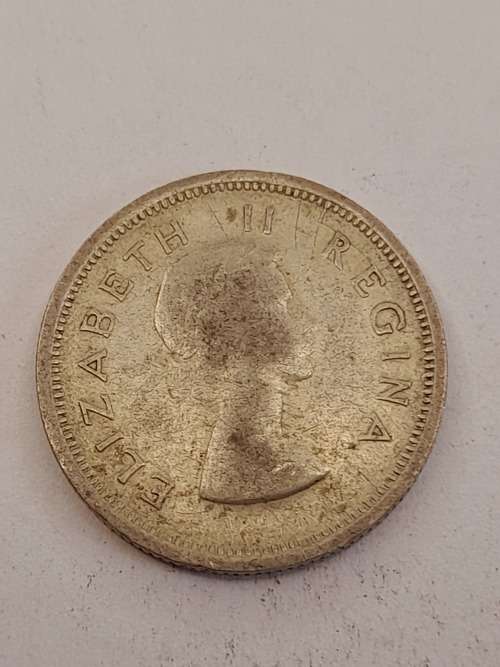 South Africa 1957 sixpence
