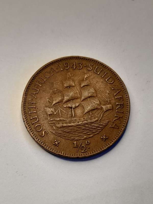 South Africa 1/2 penny 1943