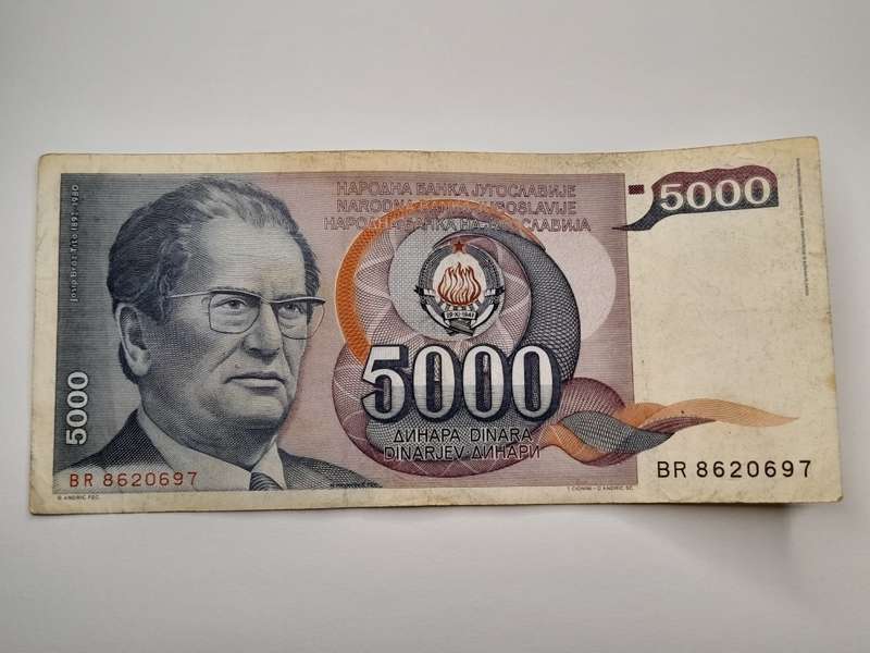 Yugoslavia 5 000 Dinara Banknote 1985