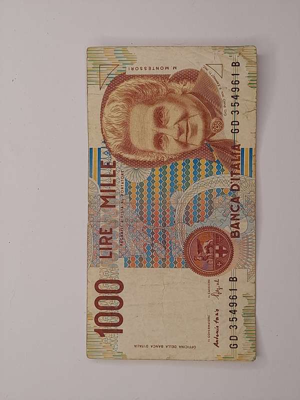 1000 Lire Montessori Italy 1990