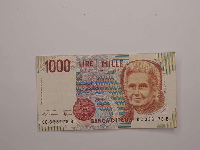 1000 Lire Montessori 1990