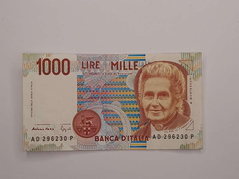 1000 Lire Montessori 1990