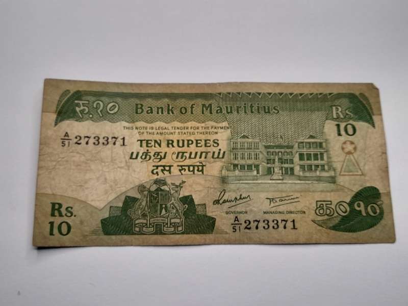 10 Rupees Mauritius 1985