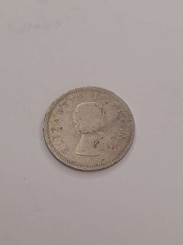 South Africa three pence 1958