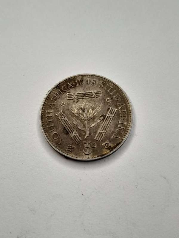 South Africa three pence 1948