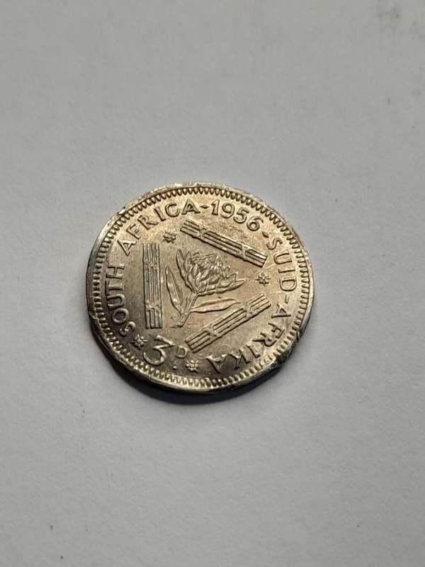 South Africa three pence 1956
