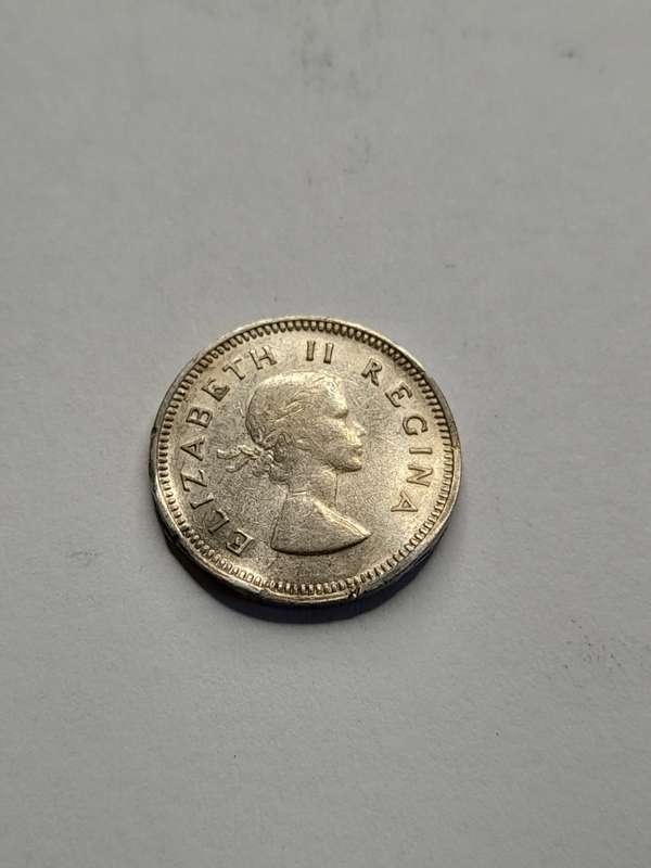 South Africa three pence 1956