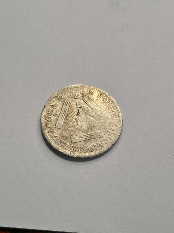 South Africa three pence 1943
