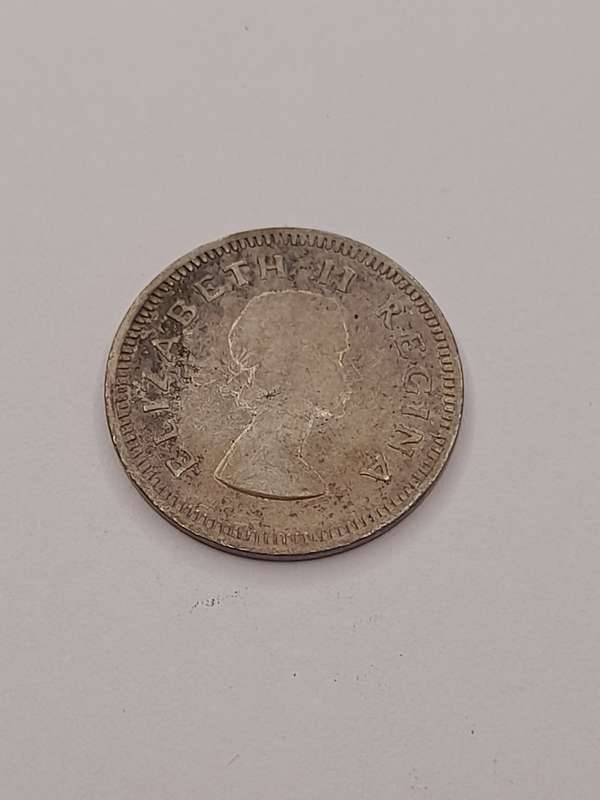 South Africa three pence 1956