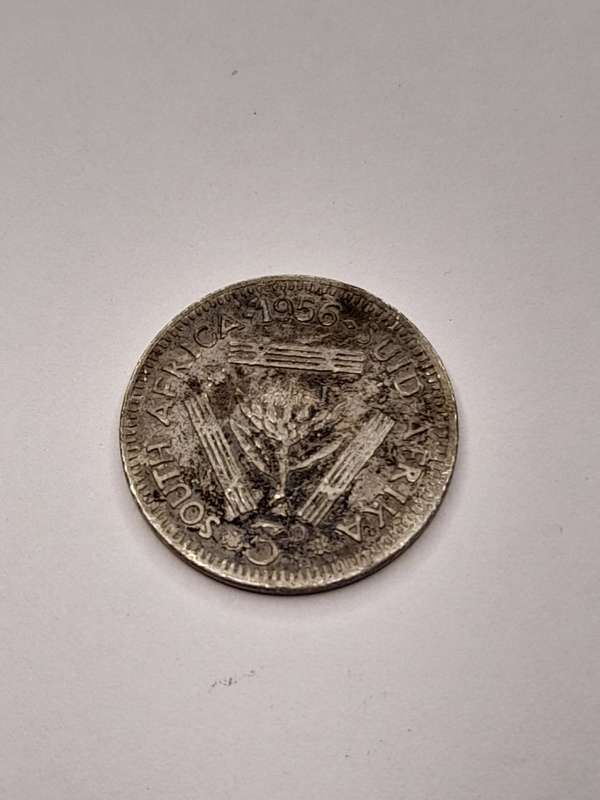 South Africa three pence 1956