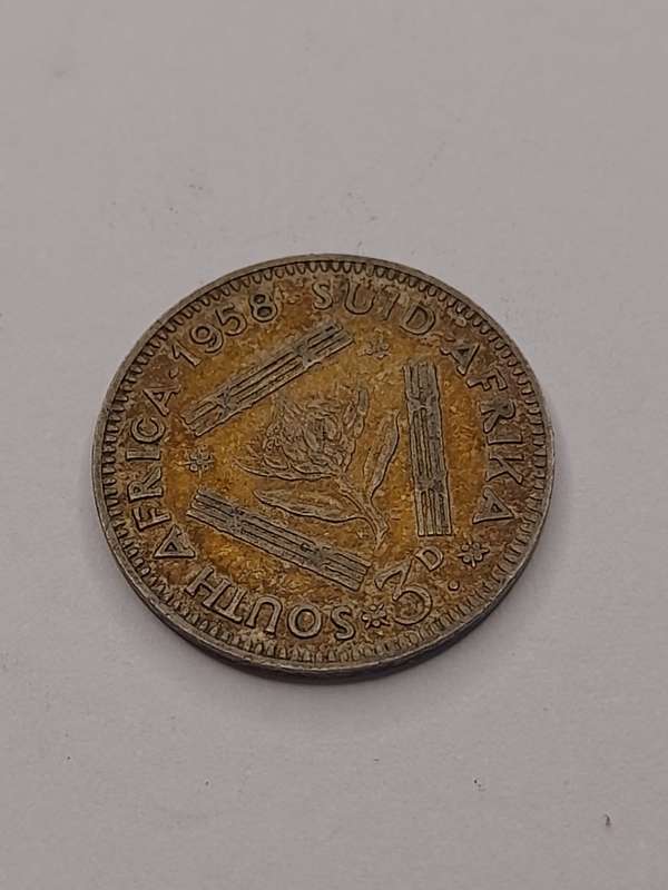 South Africa three pence 1958