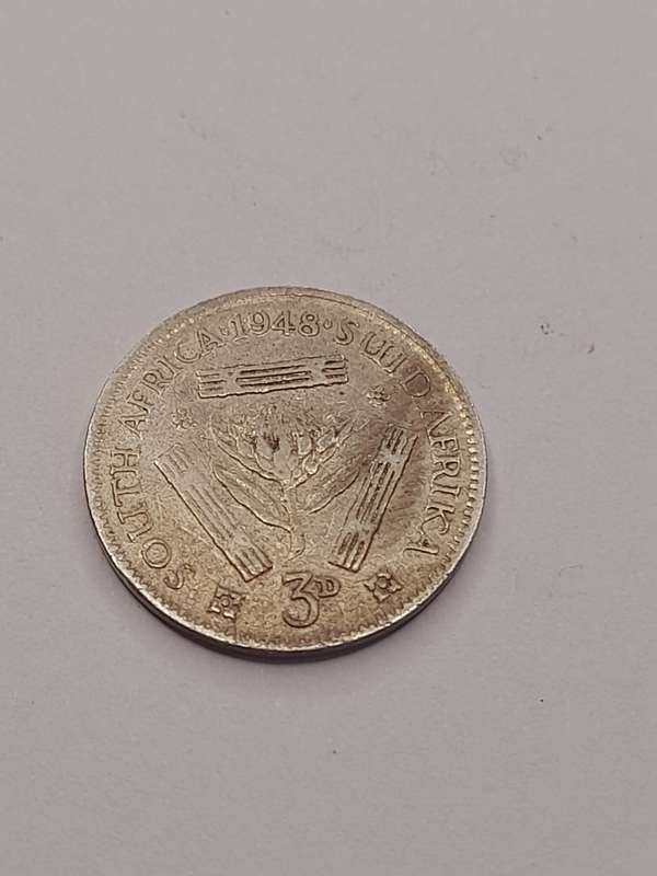 South Africa three pence 1948