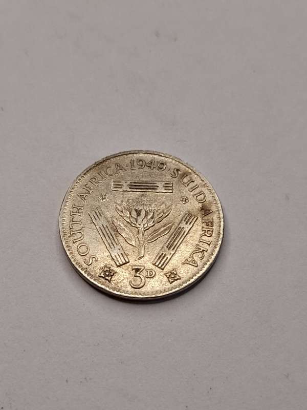 South Africa three pence 1949