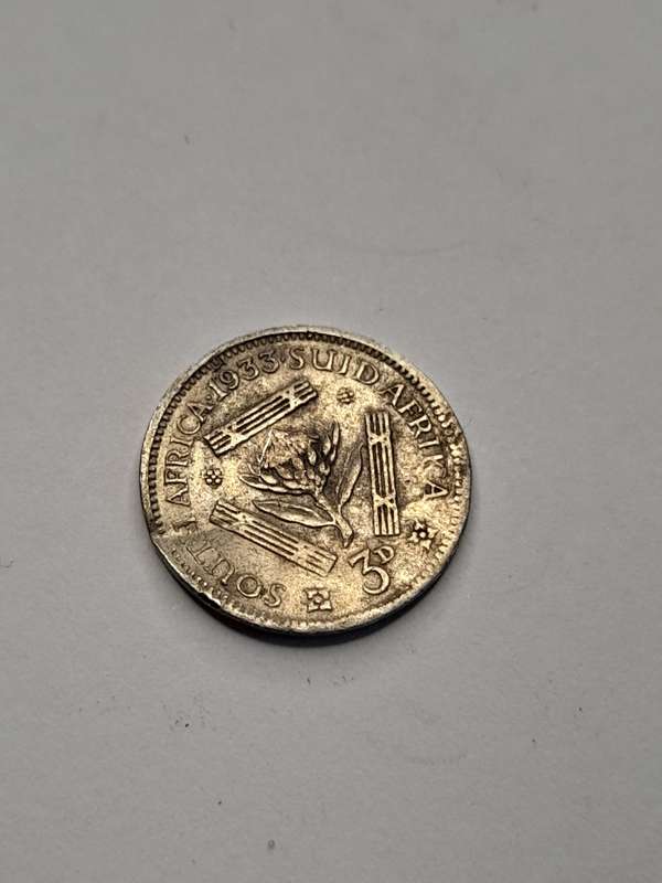 South Africa three pence 1933