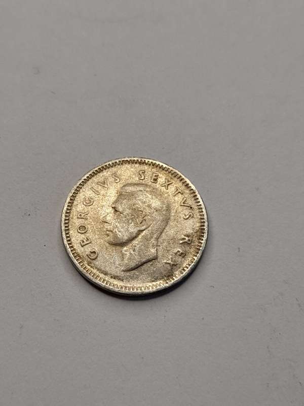 South Africa three pence 1952