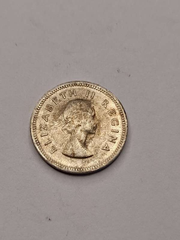 South Africa three pence 1955