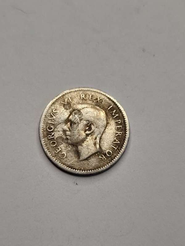 South Africa three pence 1945