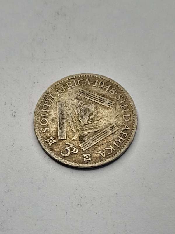South Africa three pence 1948