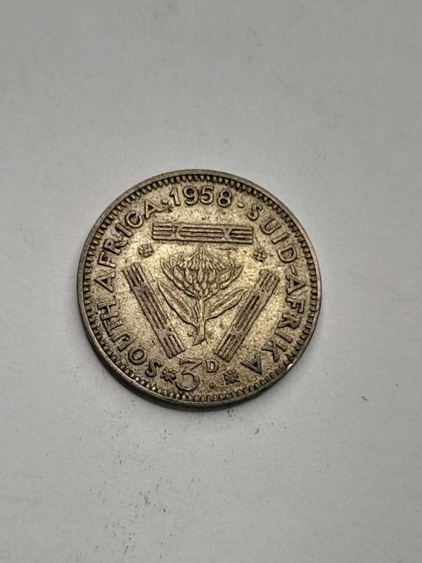 South Africa three pence 1958