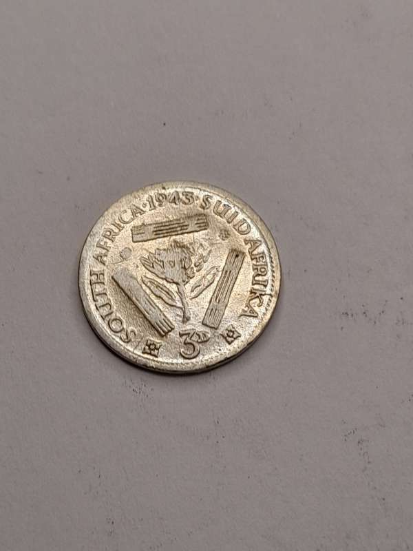 South Africa three pence 1943