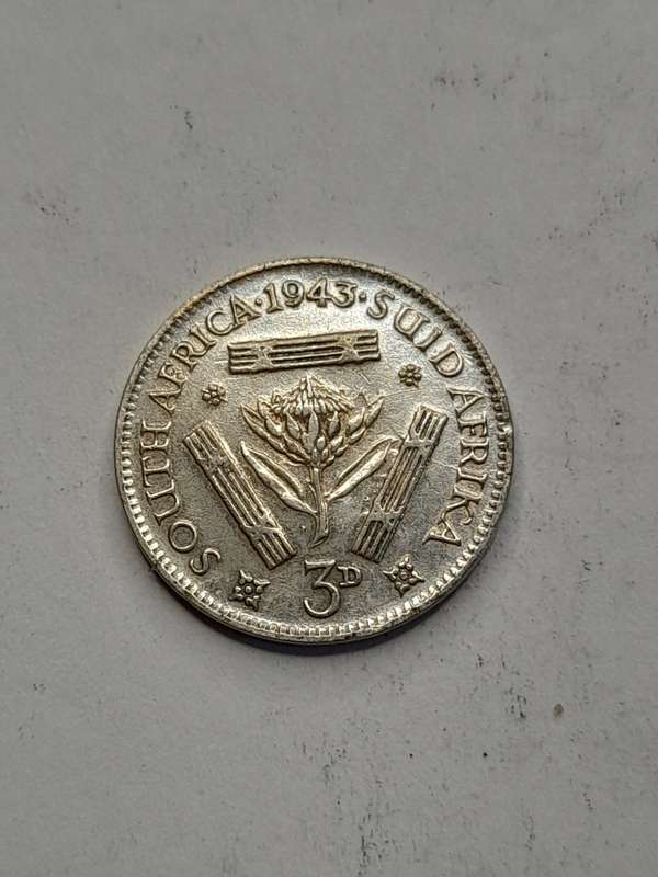 South Africa three pence 1943
