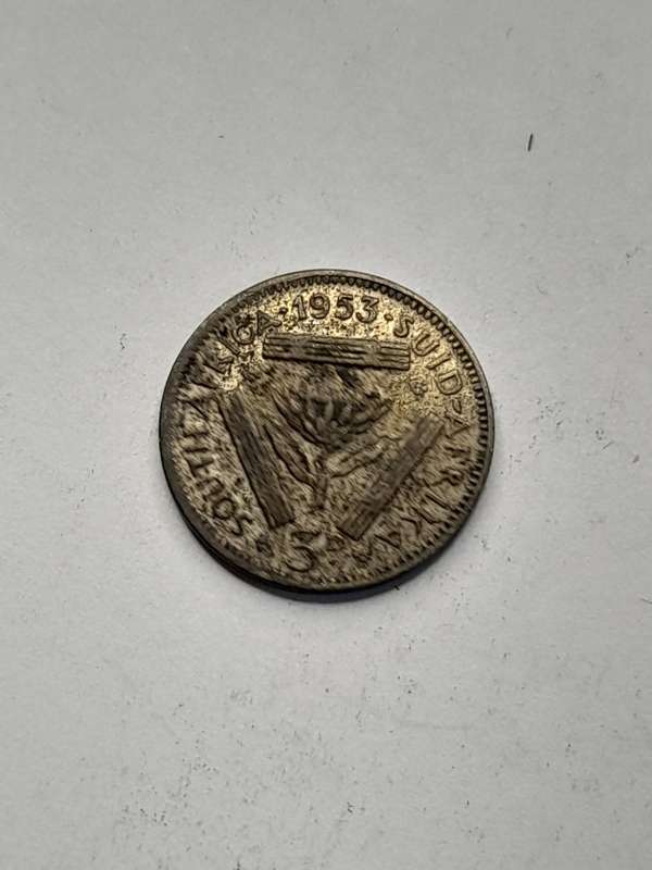 South Africa three pence 1953