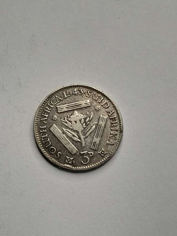 South Africa three pence 1943