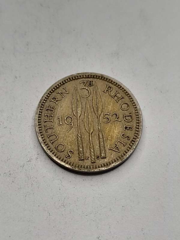 Southern Rhodesia 1952 three pence