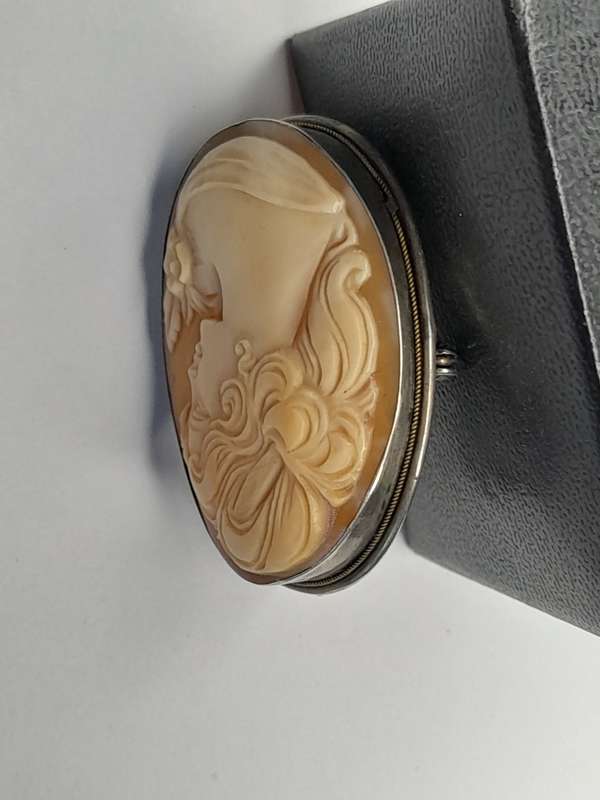 Vintage cameo sterling silver