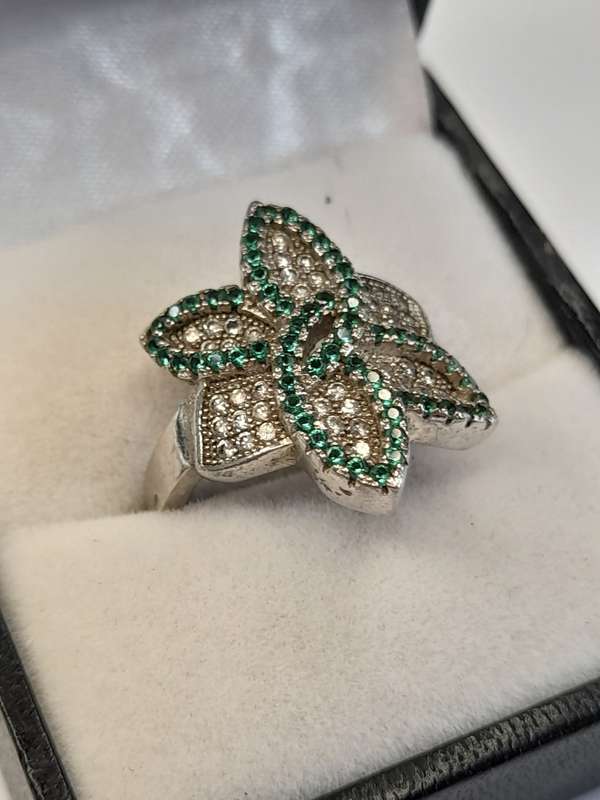 Sterling silver ladies ring Size: O.5 NO BOX