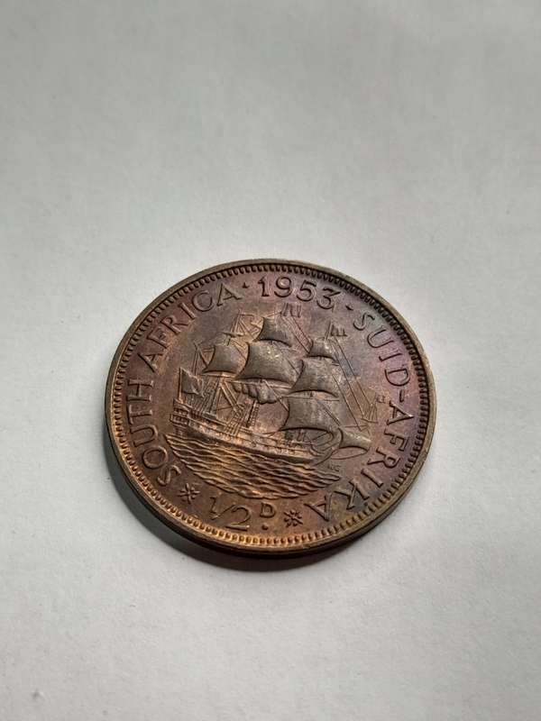 South Africa 1953 1/2 penny