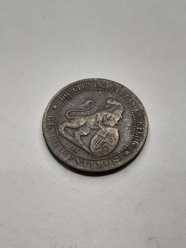Spain 5 centimos 1870
