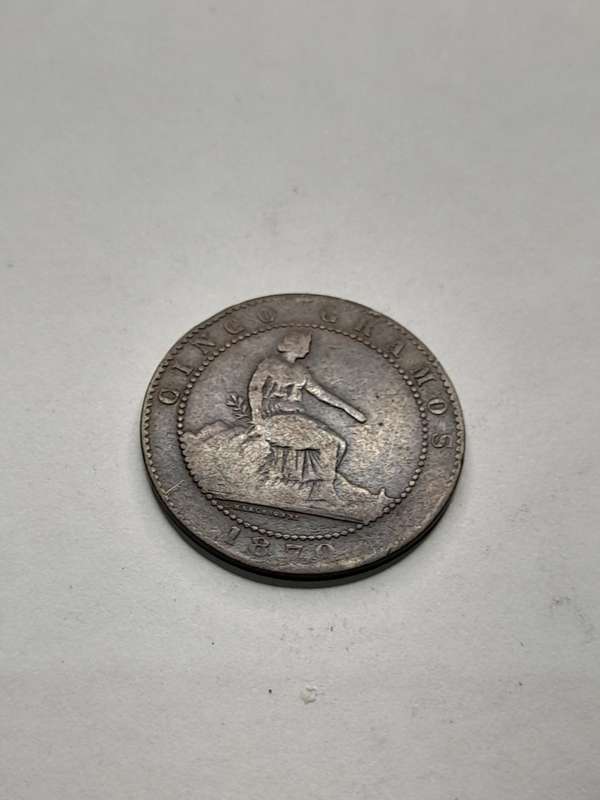 Spain 5 centimos 1870