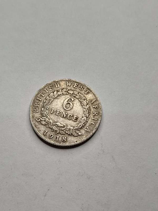 British West Africa six pence 1918