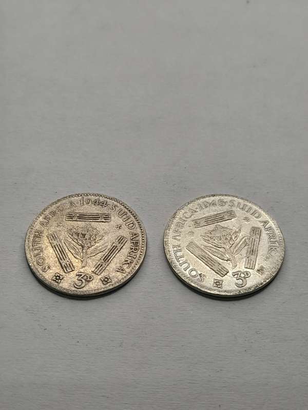 South Africa three pence set from 1926-1959