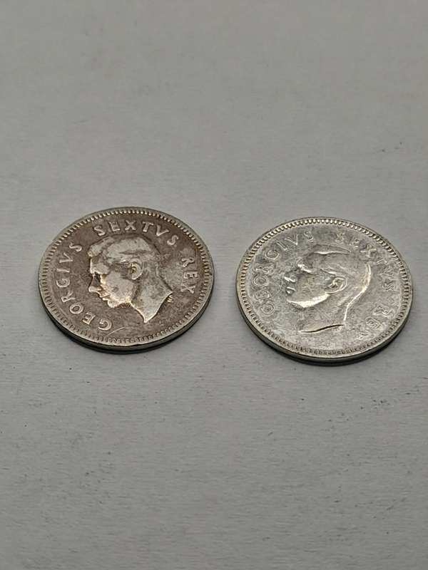 South Africa three pence set from 1926-1959