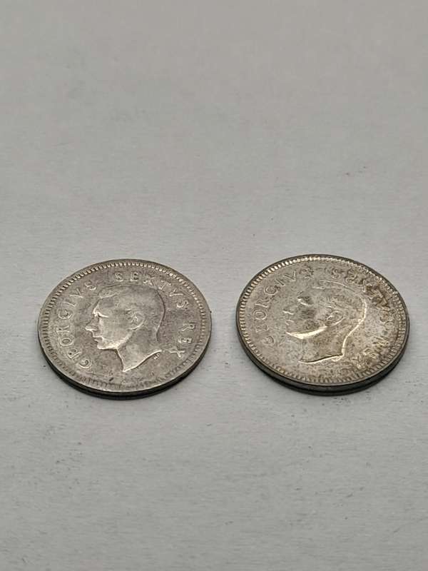 South Africa three pence set from 1926-1959