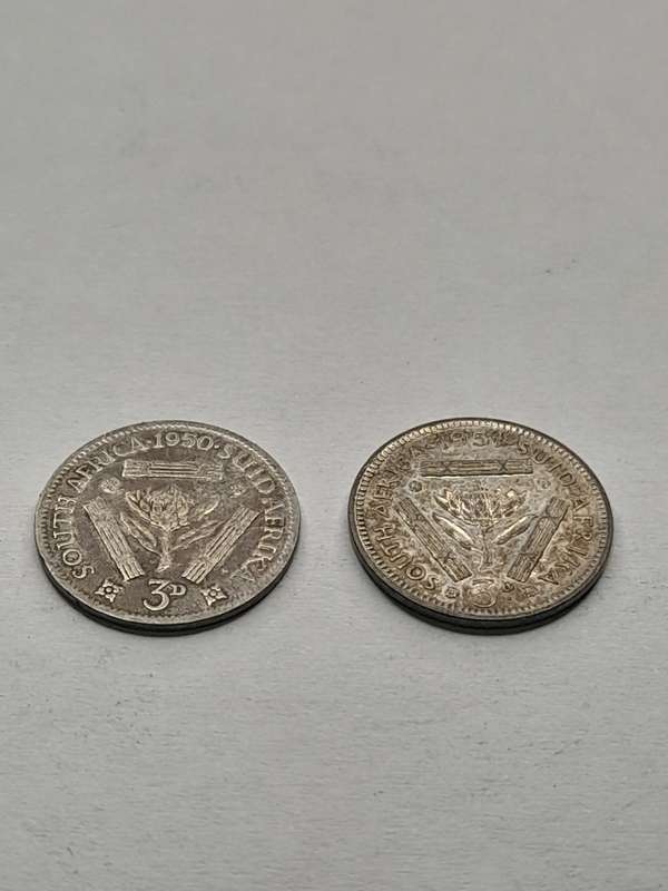 South Africa three pence set from 1926-1959