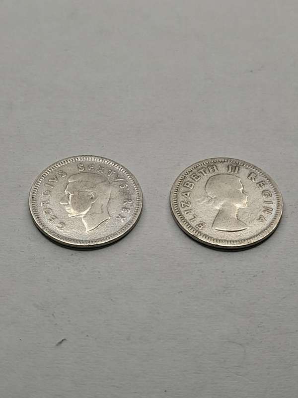 South Africa three pence set from 1926-1959