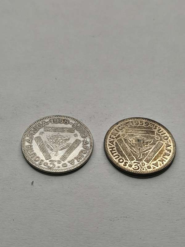 South Africa three pence set from 1926-1959