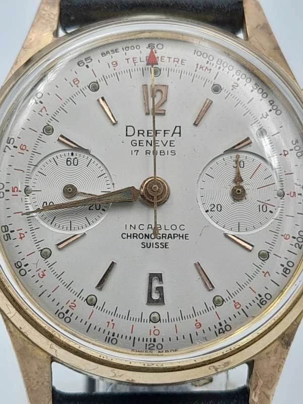 Vintage Dreffa valnjourx 92 movement 34mm ex crown