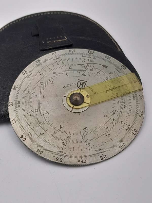 Rotor patent made Hungary circular slide ruler vintage