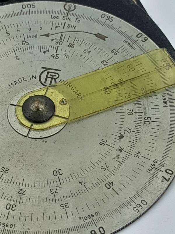 Rotor patent made Hungary circular slide ruler vintage