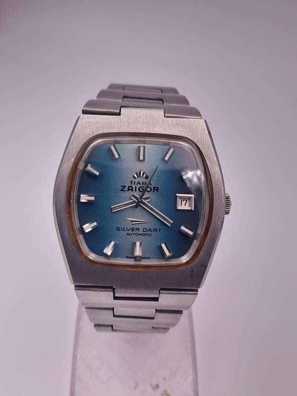 Zaigor Silver dart 38mm ex crown 38mm lug to lug