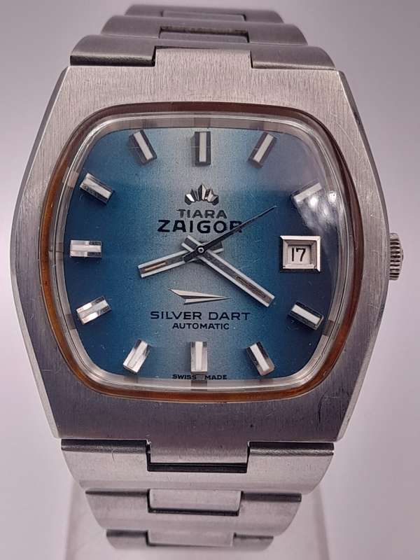 Zaigor Silver dart 38mm ex crown 38mm lug to lug