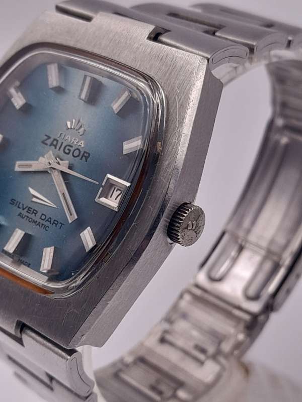 Zaigor Silver dart 38mm ex crown 38mm lug to lug